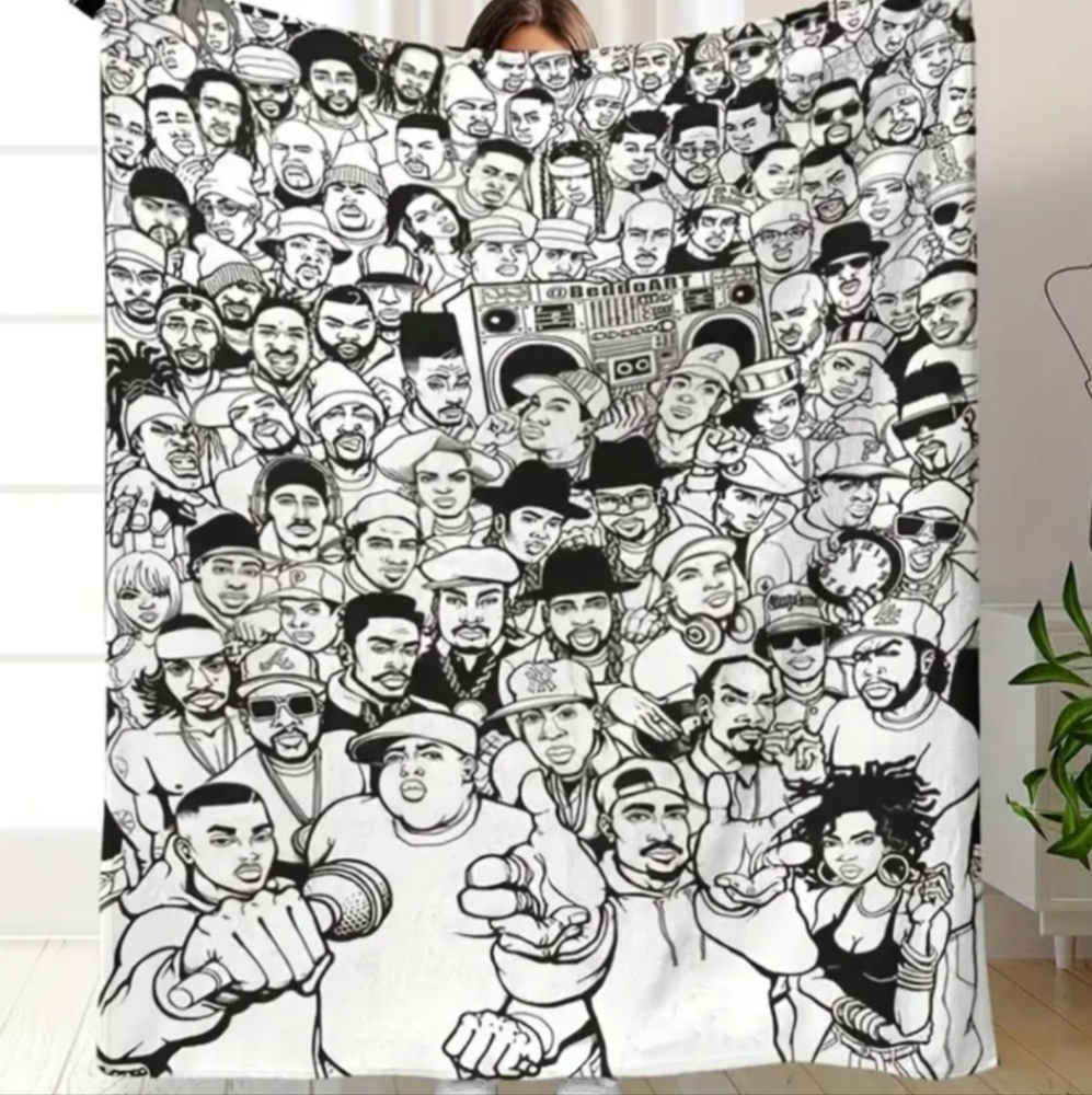 New Rap music Throw Blanket Dr Dre Snoop Dogg  Notorious BIG Home Decor